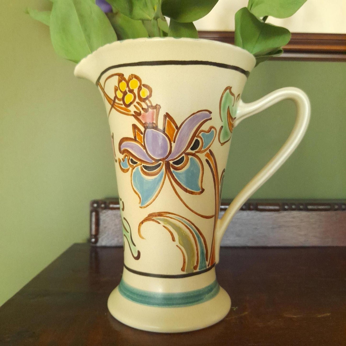 Honiton handpainted floral jug