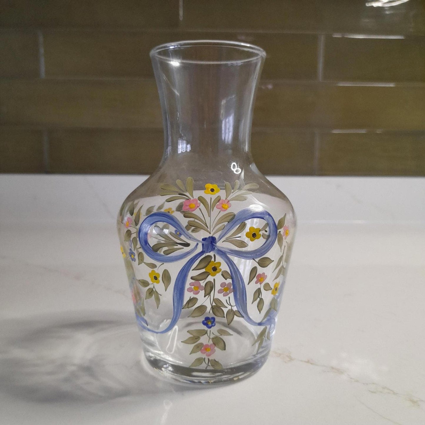 Small handpainted glass vase