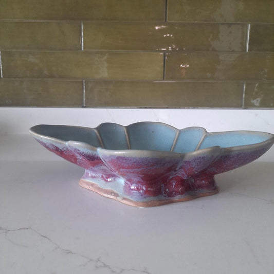 Chinese 8 lobed shallow dish