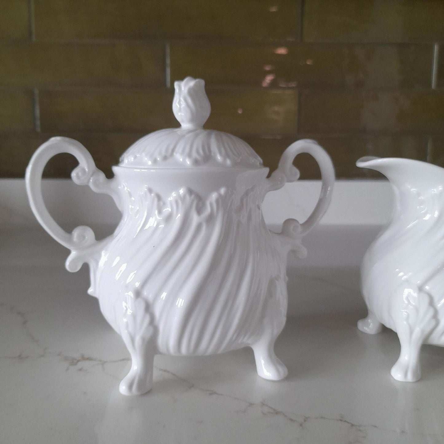 Staffordshire Surrey Collection lidded sugar bowl and creamer