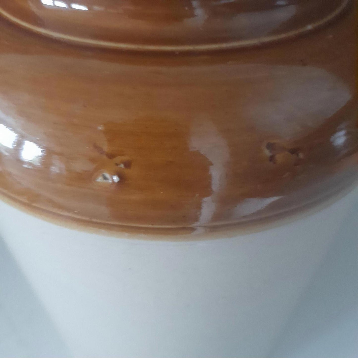 Large vintage two-tone glazed stoneware