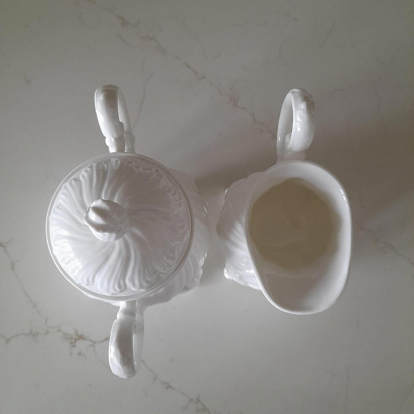 Staffordshire Surrey Collection lidded sugar bowl and creamer