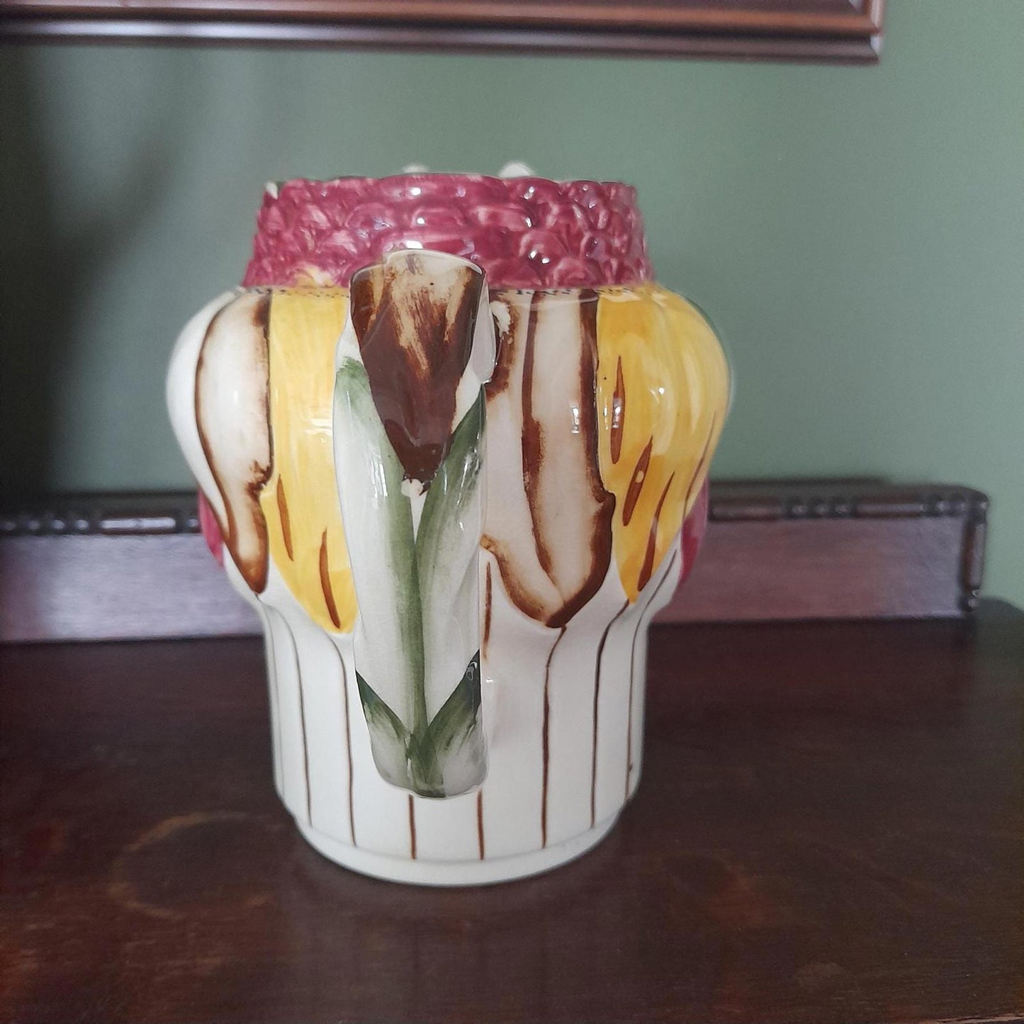 A pair of Art Deco style H. J Wood Ltd Burslem handpainted jugs.