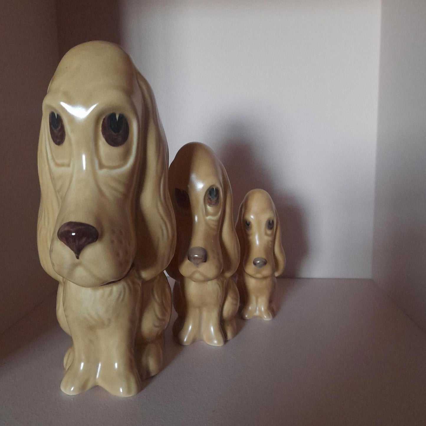 SylvaC 'sad Sam' set of 3 Bassett hounds