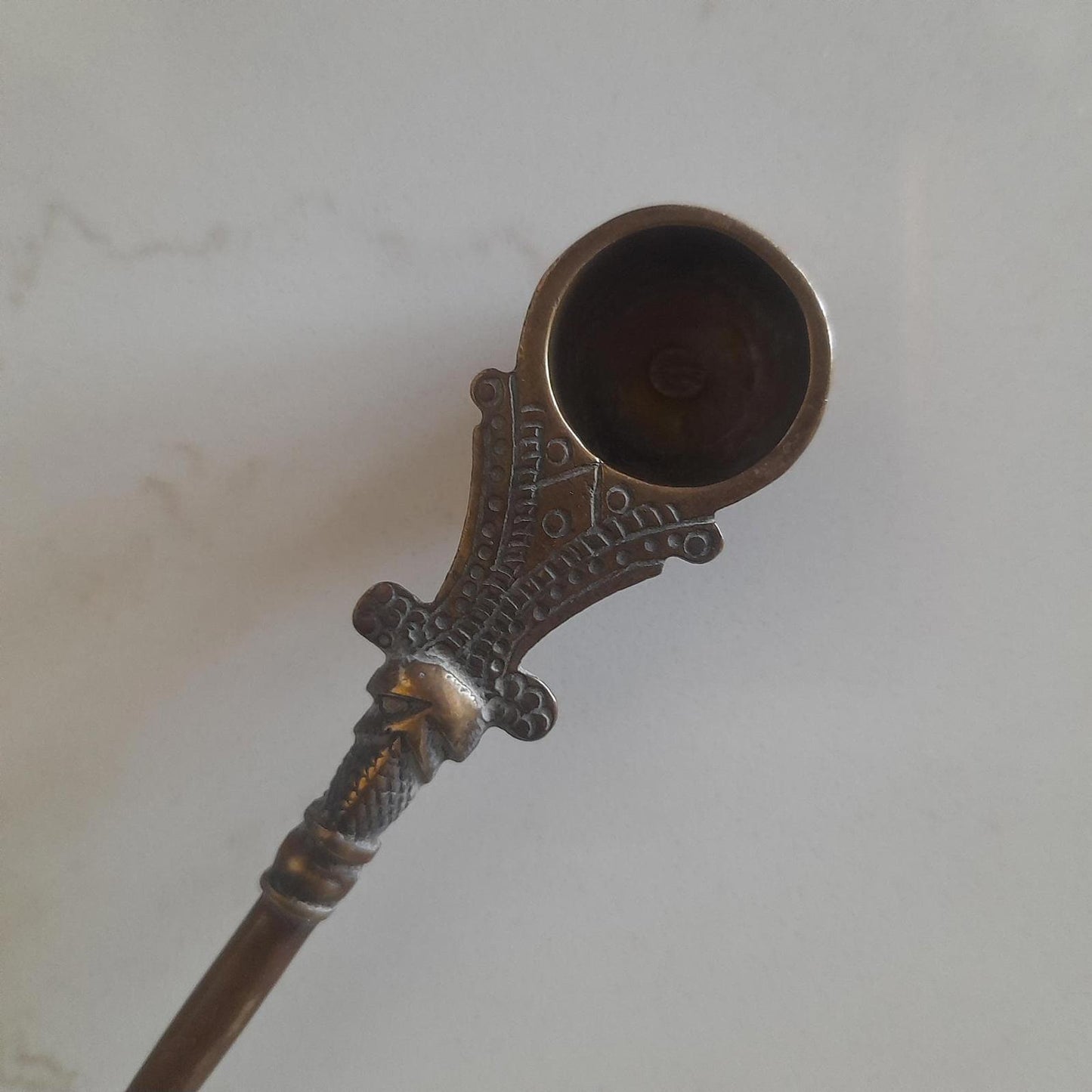 Vintage brass 'puja' or ' panchpatra' holy water spoon.