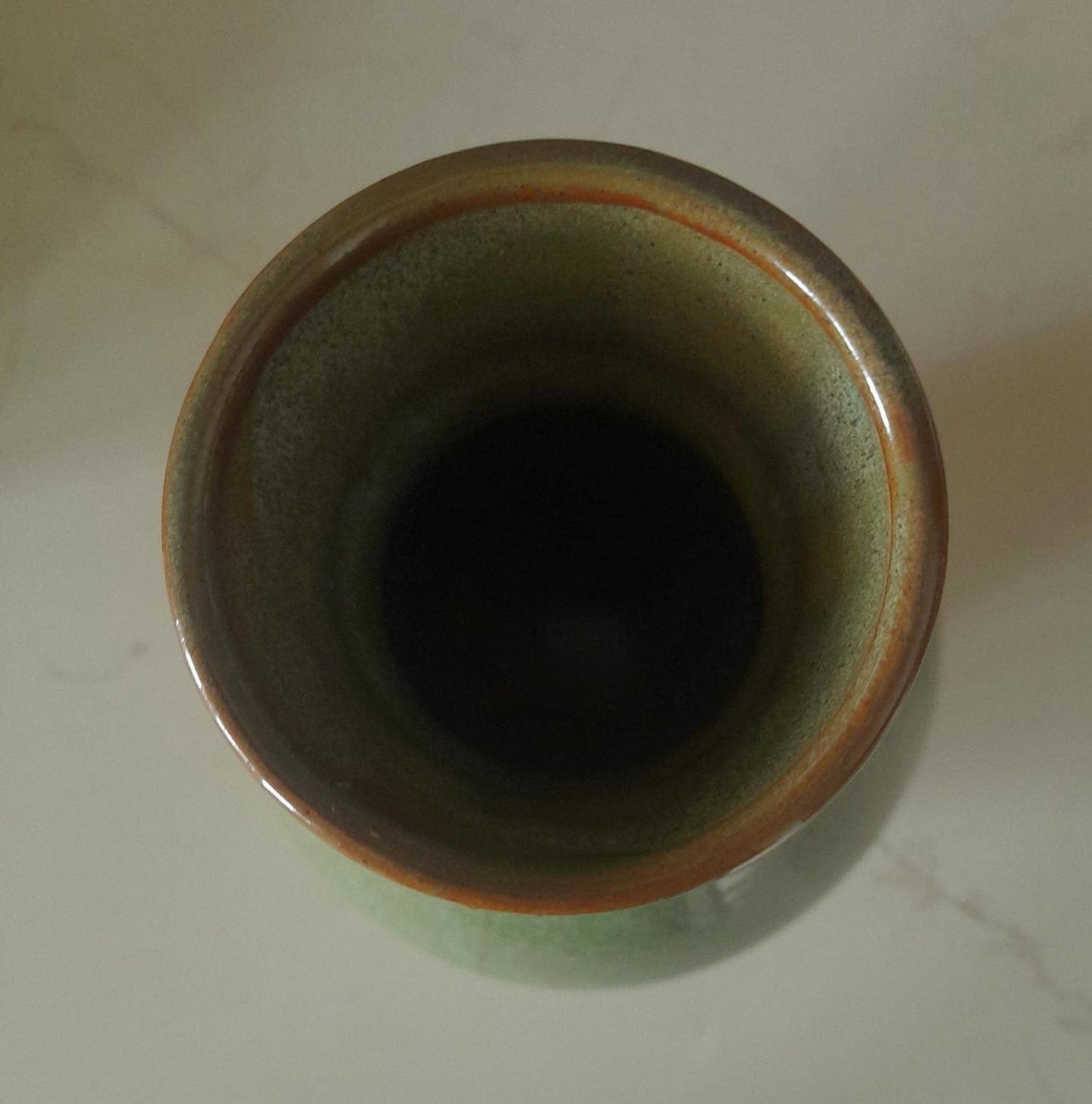 Prinknash green pottery vase 8.5" tall
