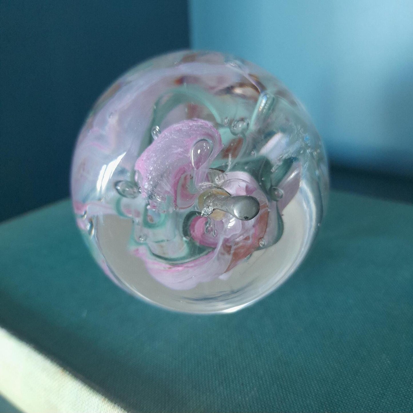 Alum bay glass apple paperweight
