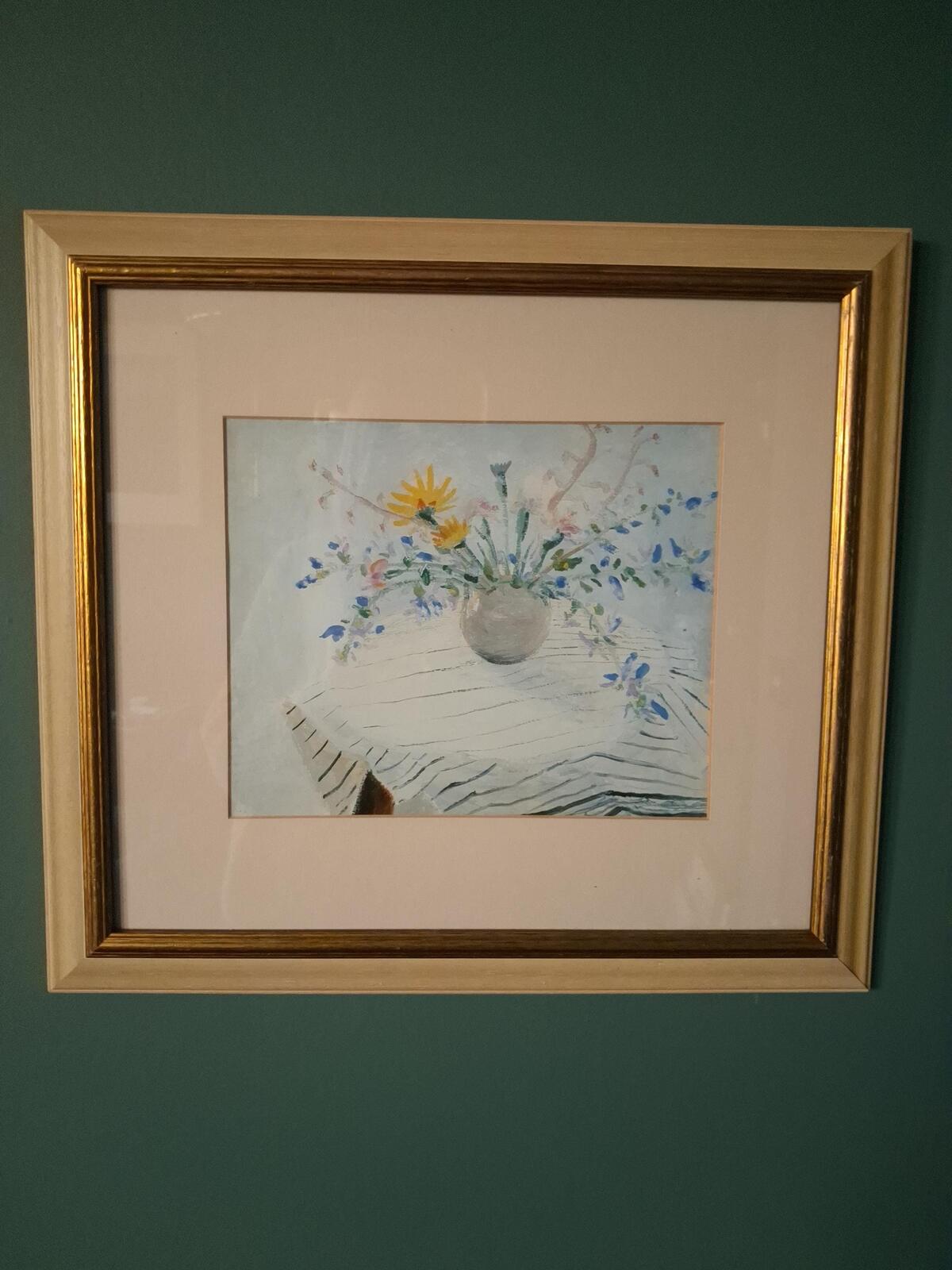 Framed copy of Helens bunch in a pot by artist Winifed Nicholson.