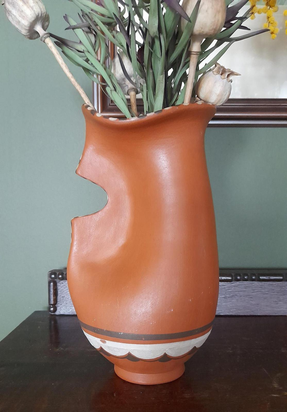 A vintage Bellon art pottery vase