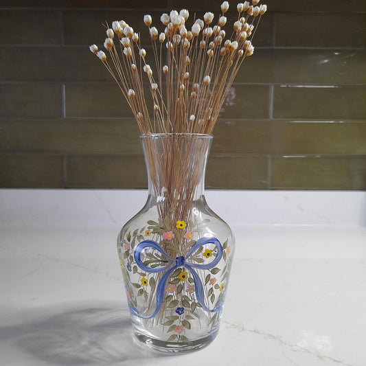 Small handpainted glass vase