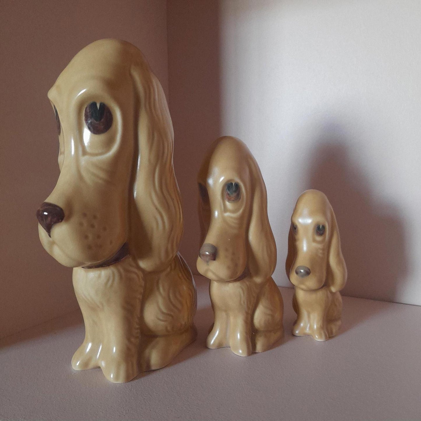 SylvaC 'sad Sam' set of 3 Bassett hounds