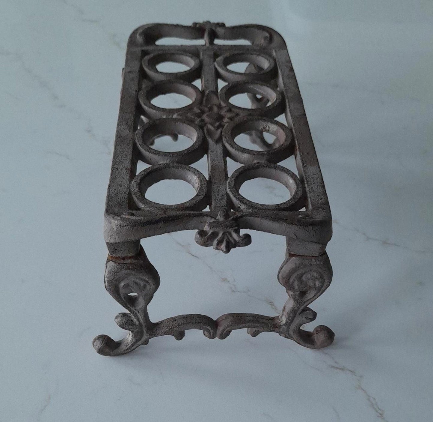 Rustic brown cast iron garden cuttings holder - it will need glass test tubes