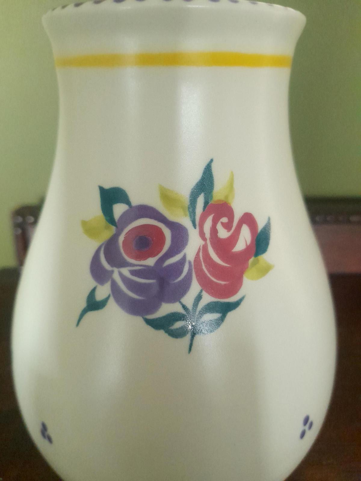 Poole pottery hand painted floral vase