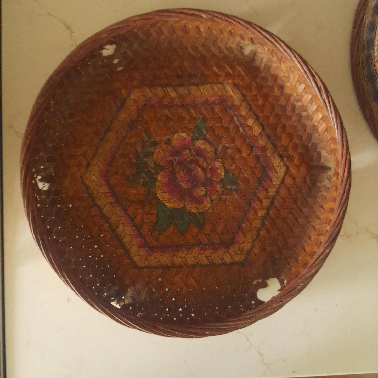 Traditional Cambodian rattan wedding basket
