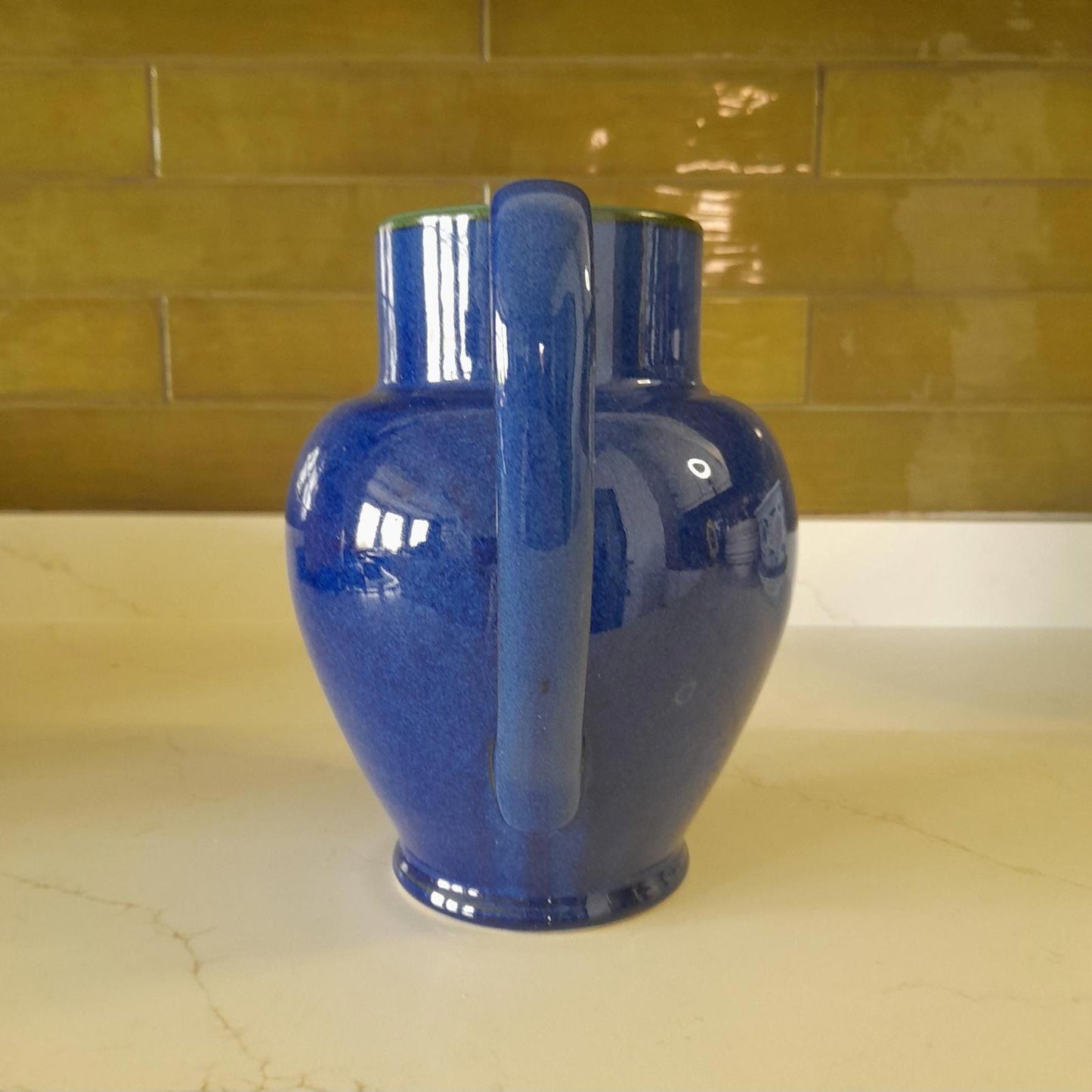 Denby METZ blue and green 8" tall pitcher