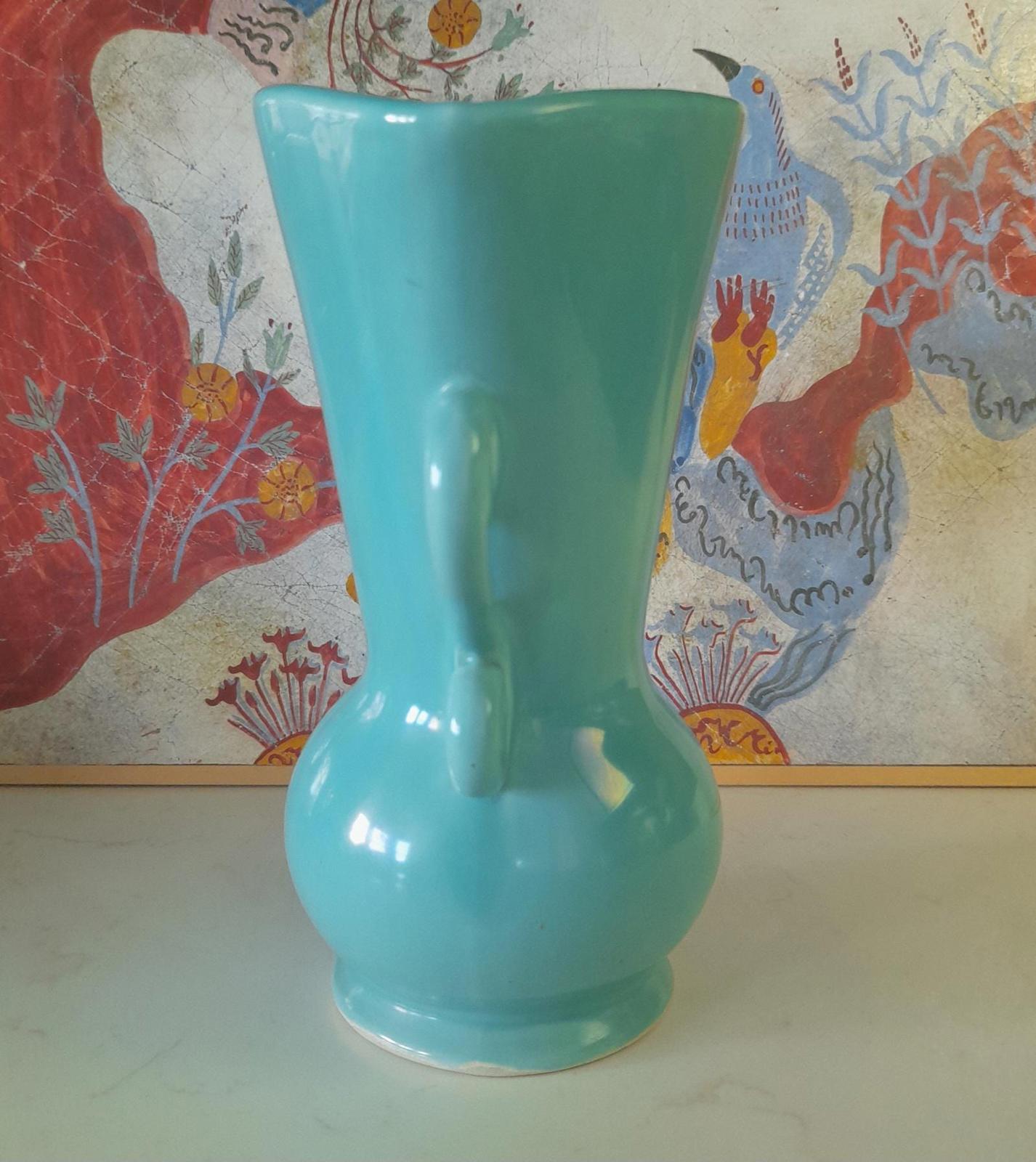 Vintage turquoise flower vase