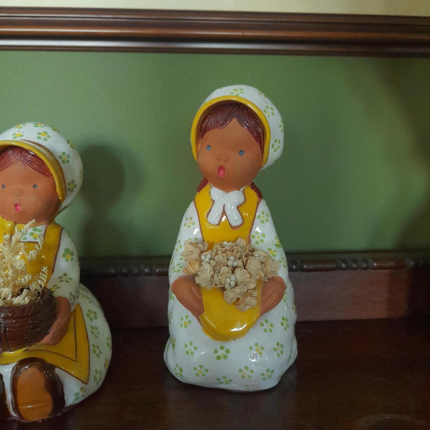 A set of three Jullar Levante Spain girl figurines