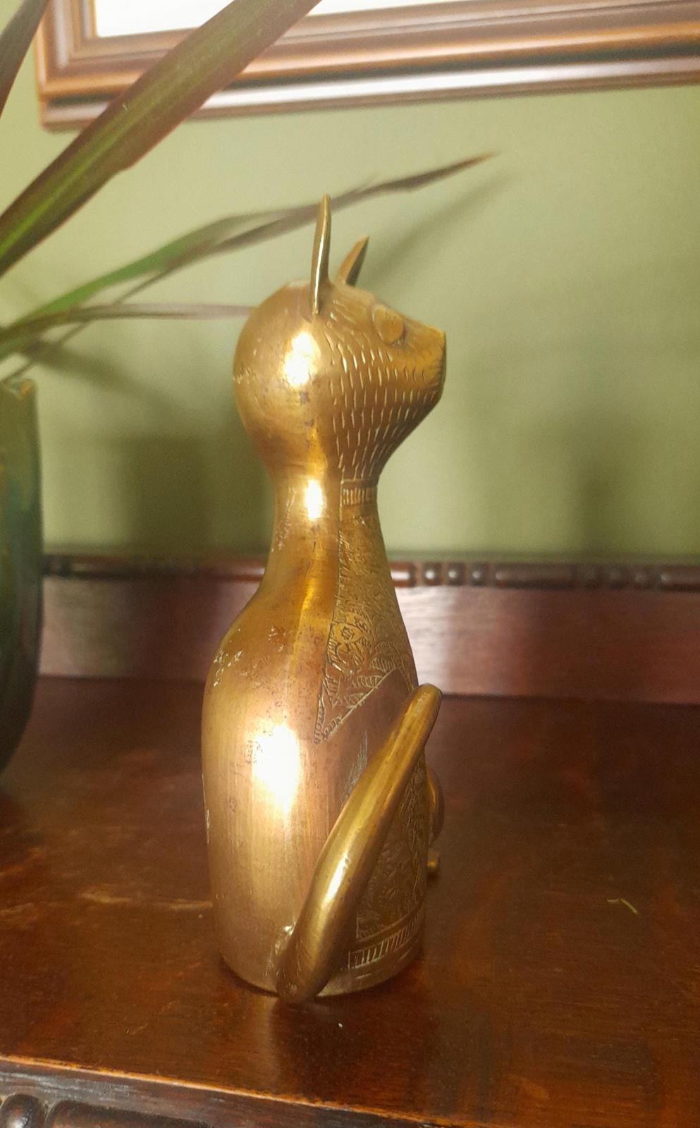 Brass cat figurine