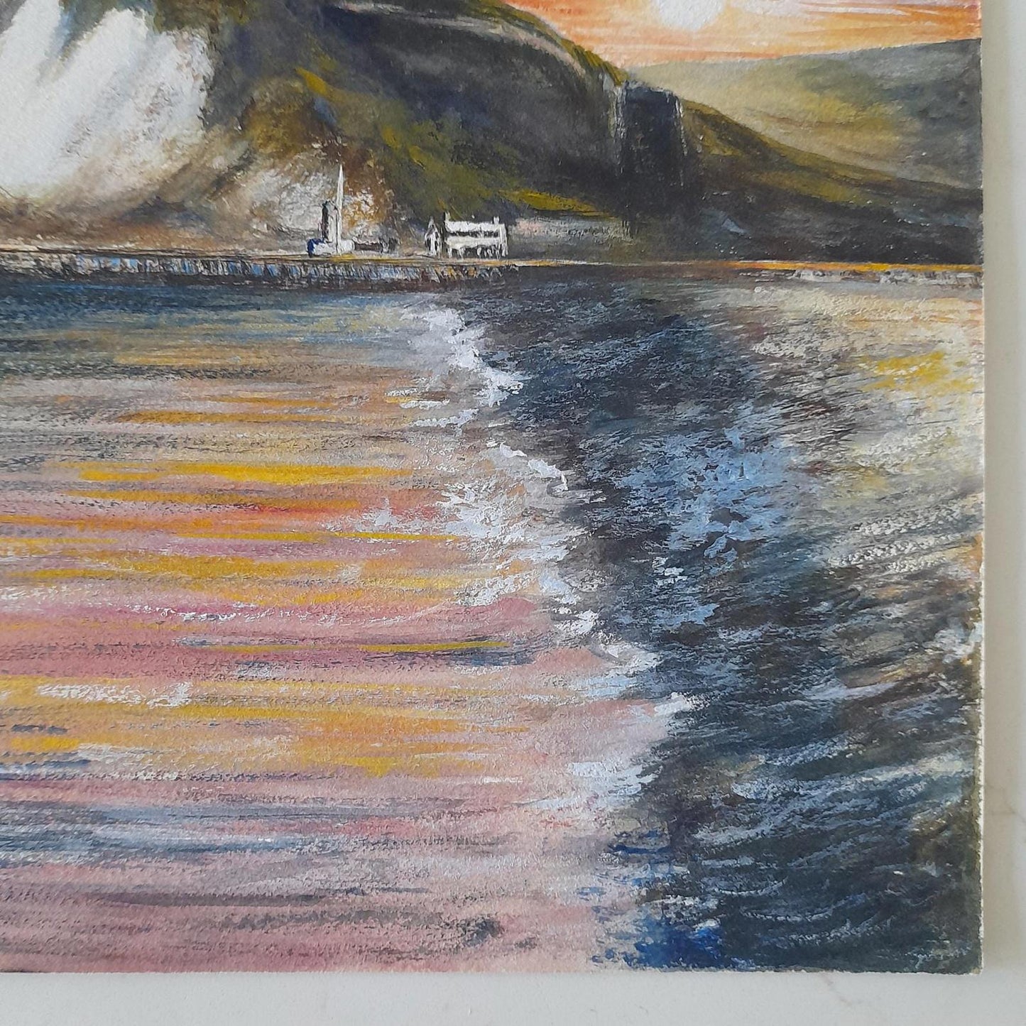 An original landscape painting of a coastal scene by the artist A F Akehurst.