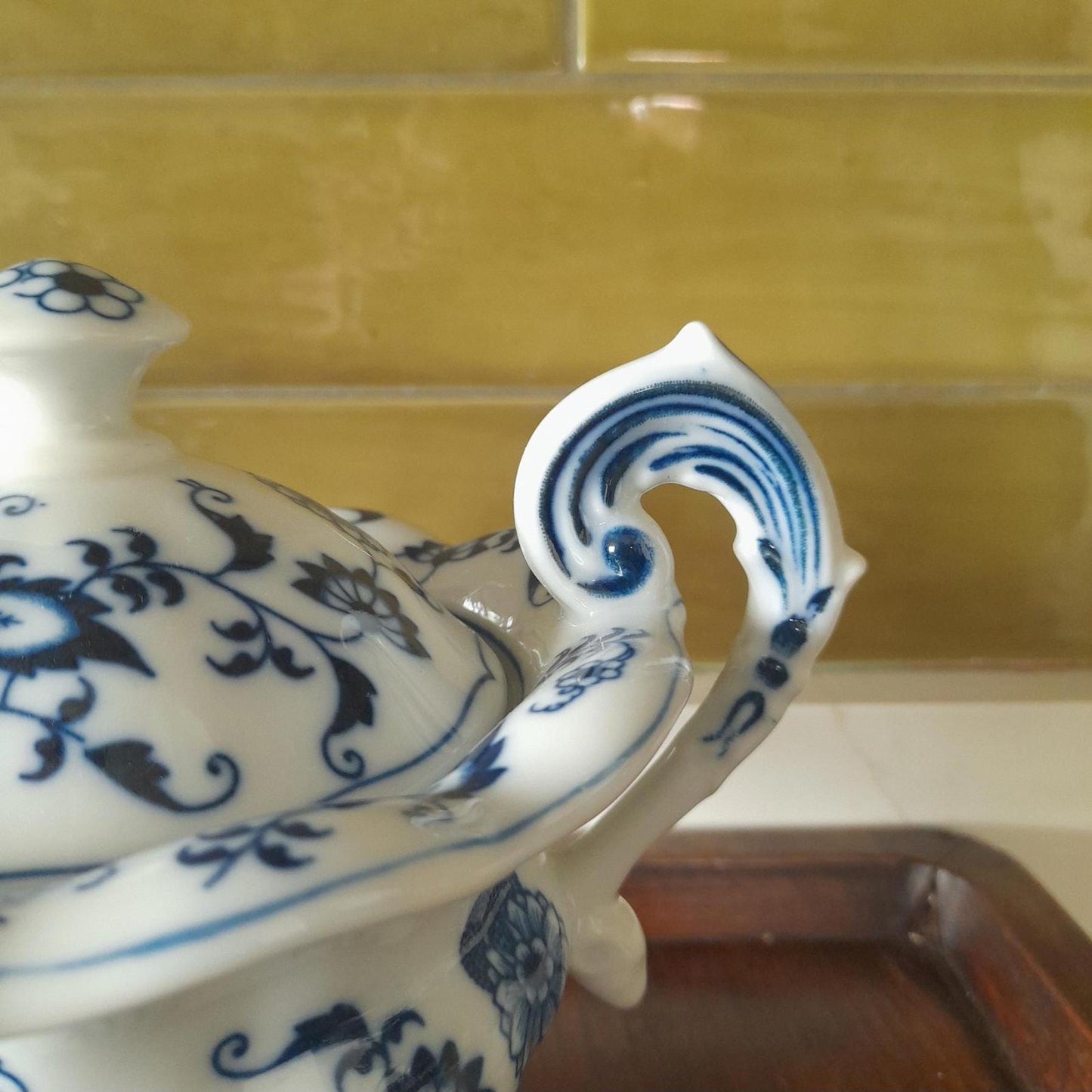 Blue Danube mayonnaise/sugar lidded pedestal