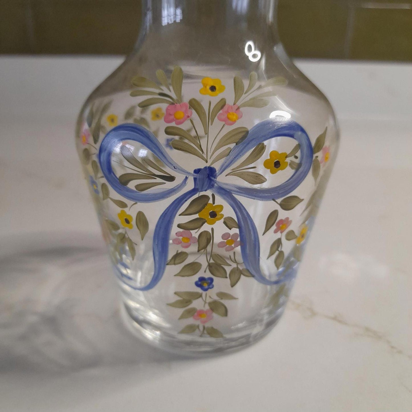 Small handpainted glass vase