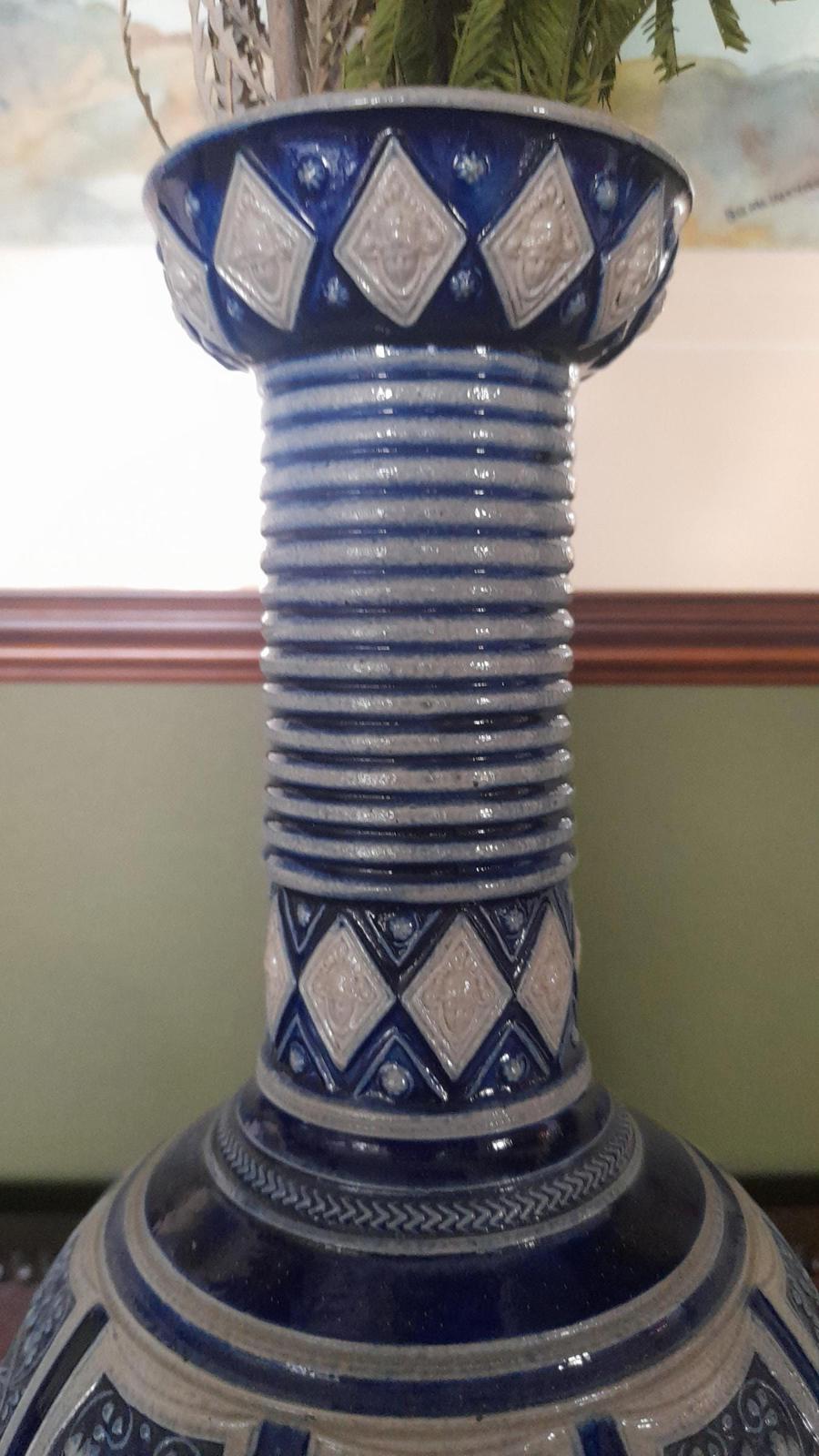 A pair of Simon Peter Gerz German Westerwald stoneware vases