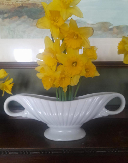 Arthur Wood Kenya double handled white mantle vase
