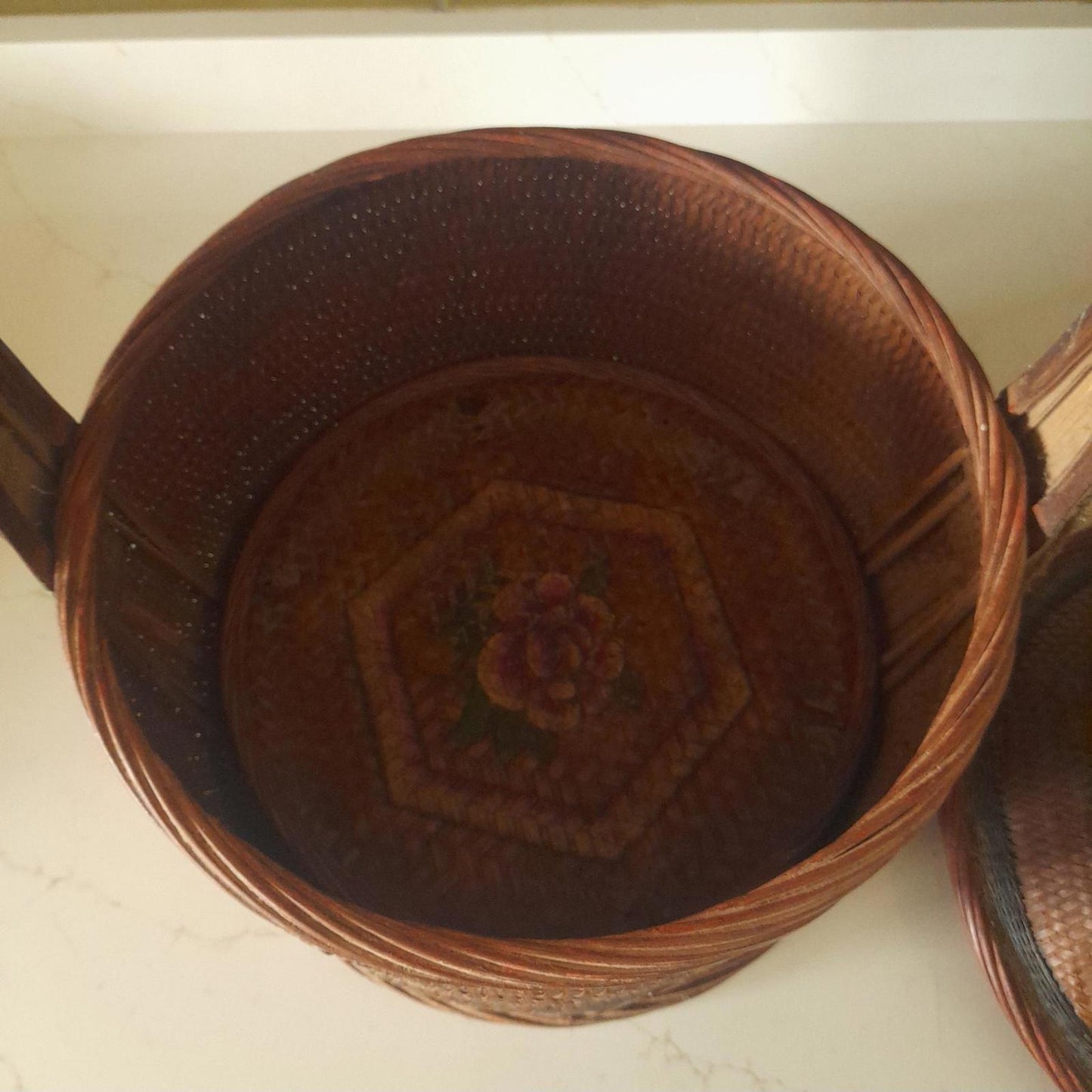 Traditional Cambodian rattan wedding basket