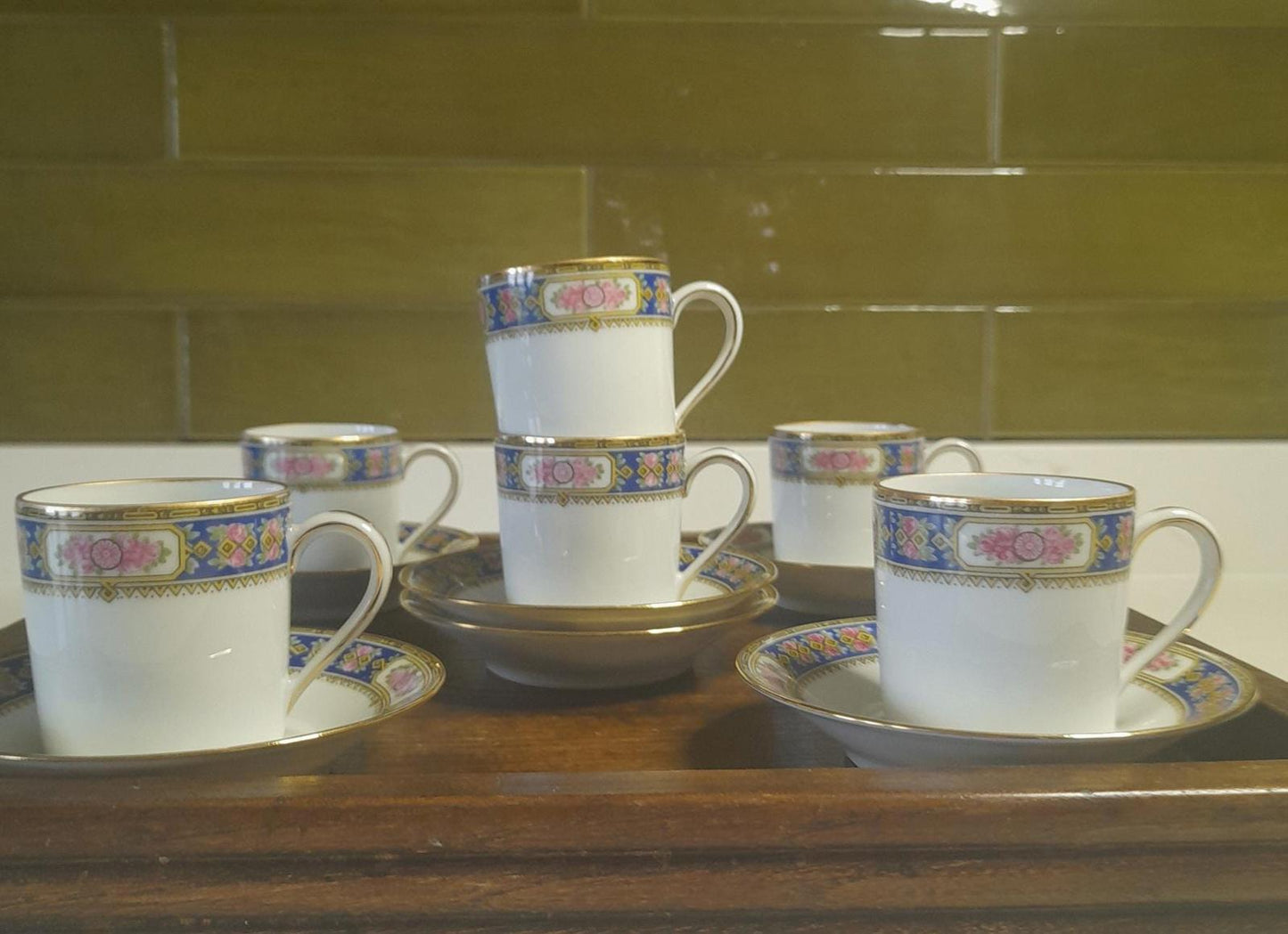 Limoges set of 6 demitasse cups and saucers