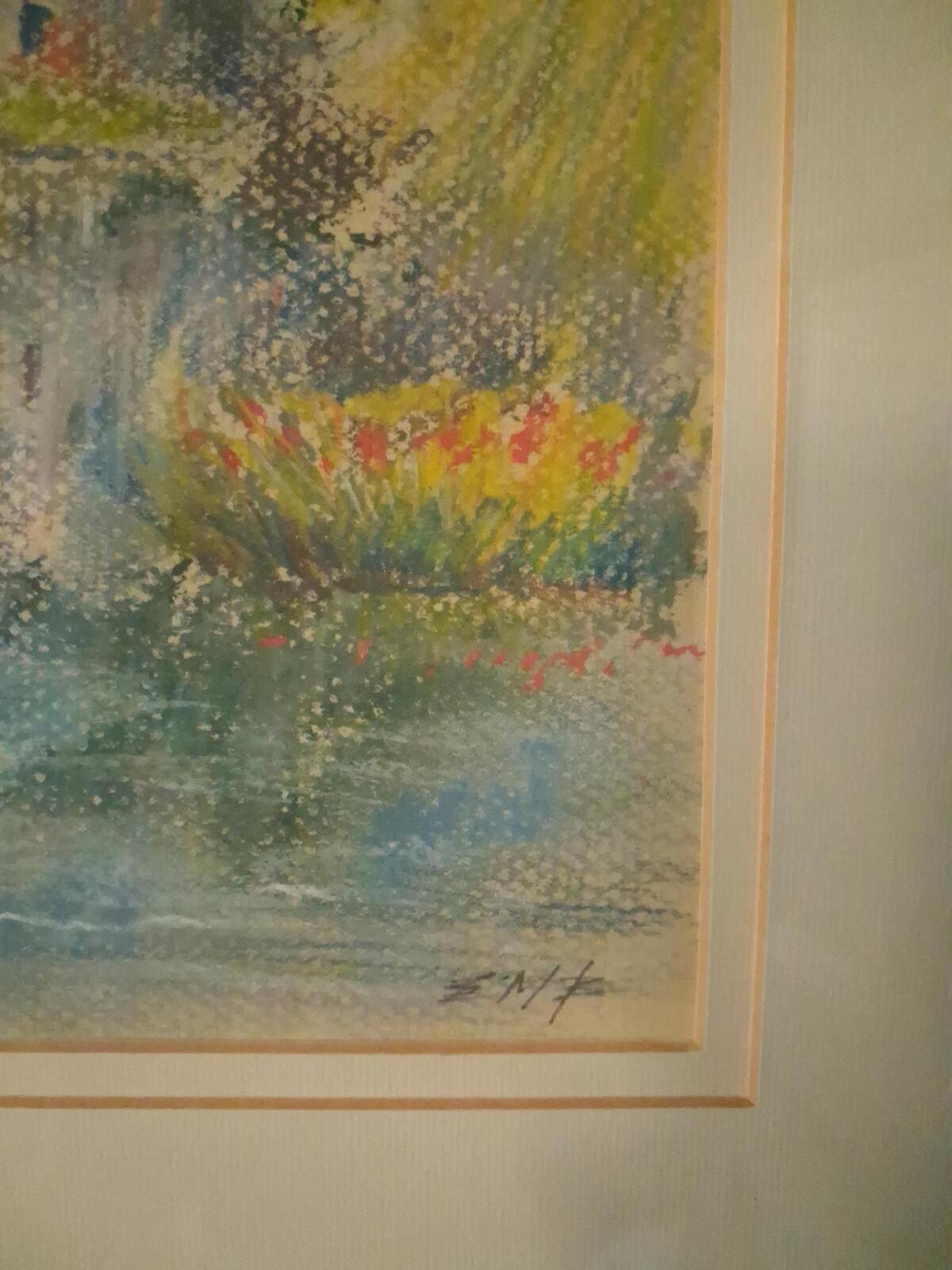 Framed original pastel artwork by artist EMB