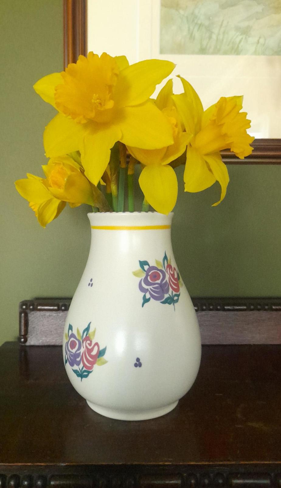 Poole pottery hand painted floral vase