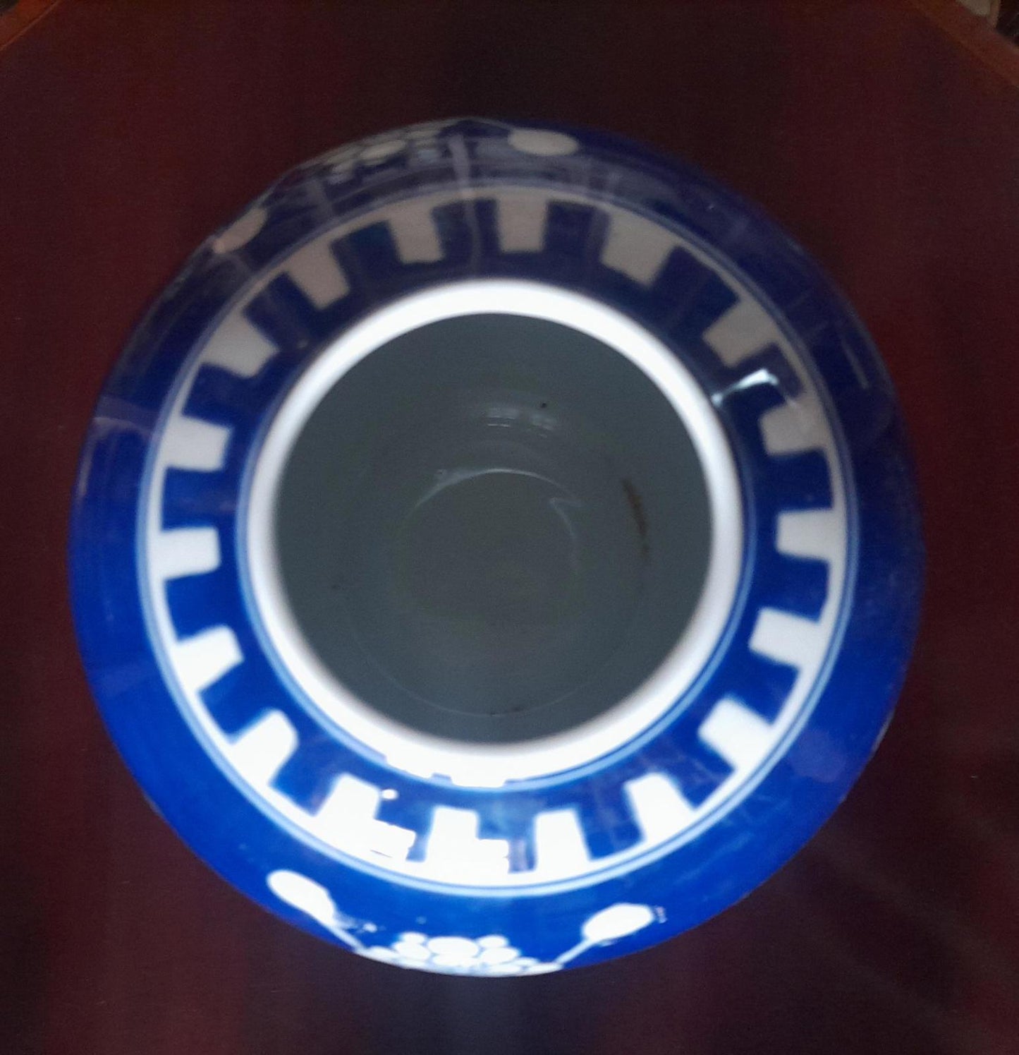 Deep blue Prunus ginger jar vase - no lid