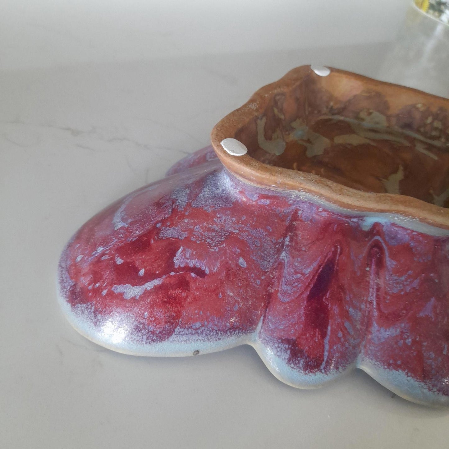 Chinese 8 lobed shallow dish