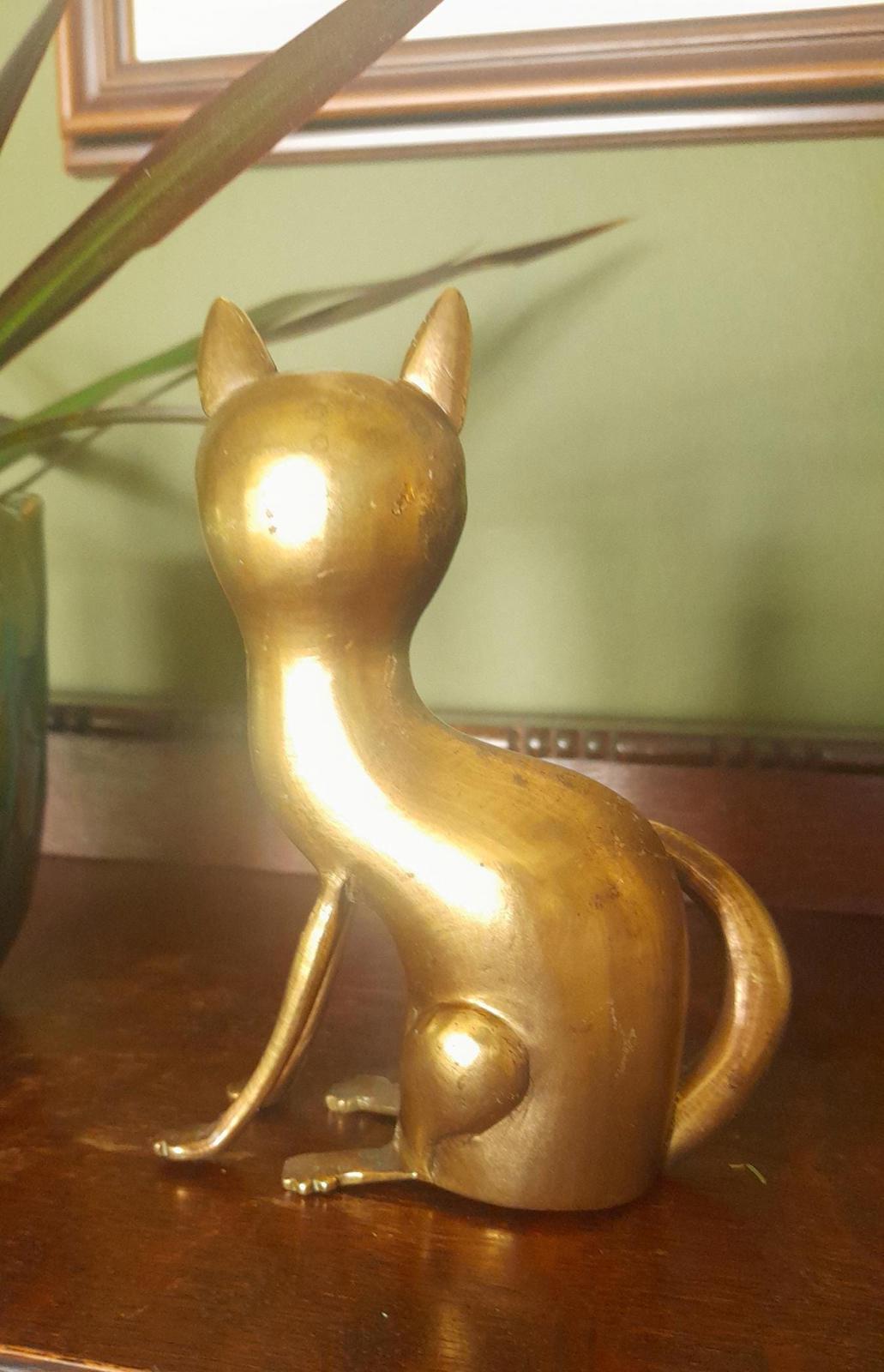 Brass cat figurine