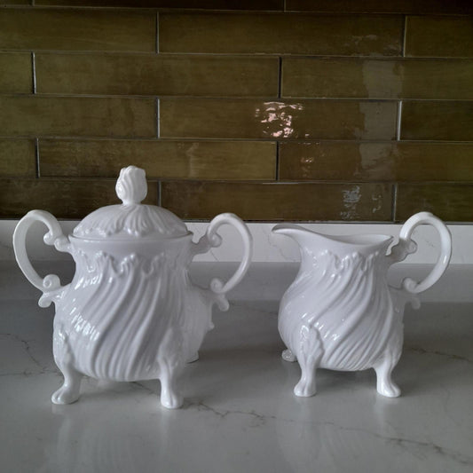 Staffordshire Surrey Collection lidded sugar bowl and creamer