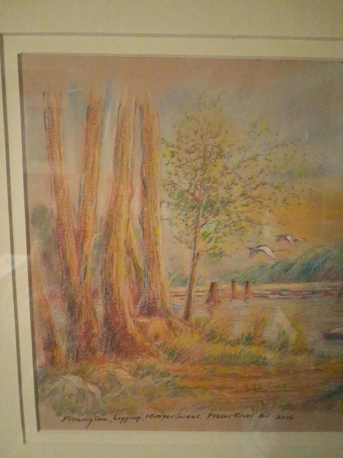 Framed original pastel artwork by artist EMB