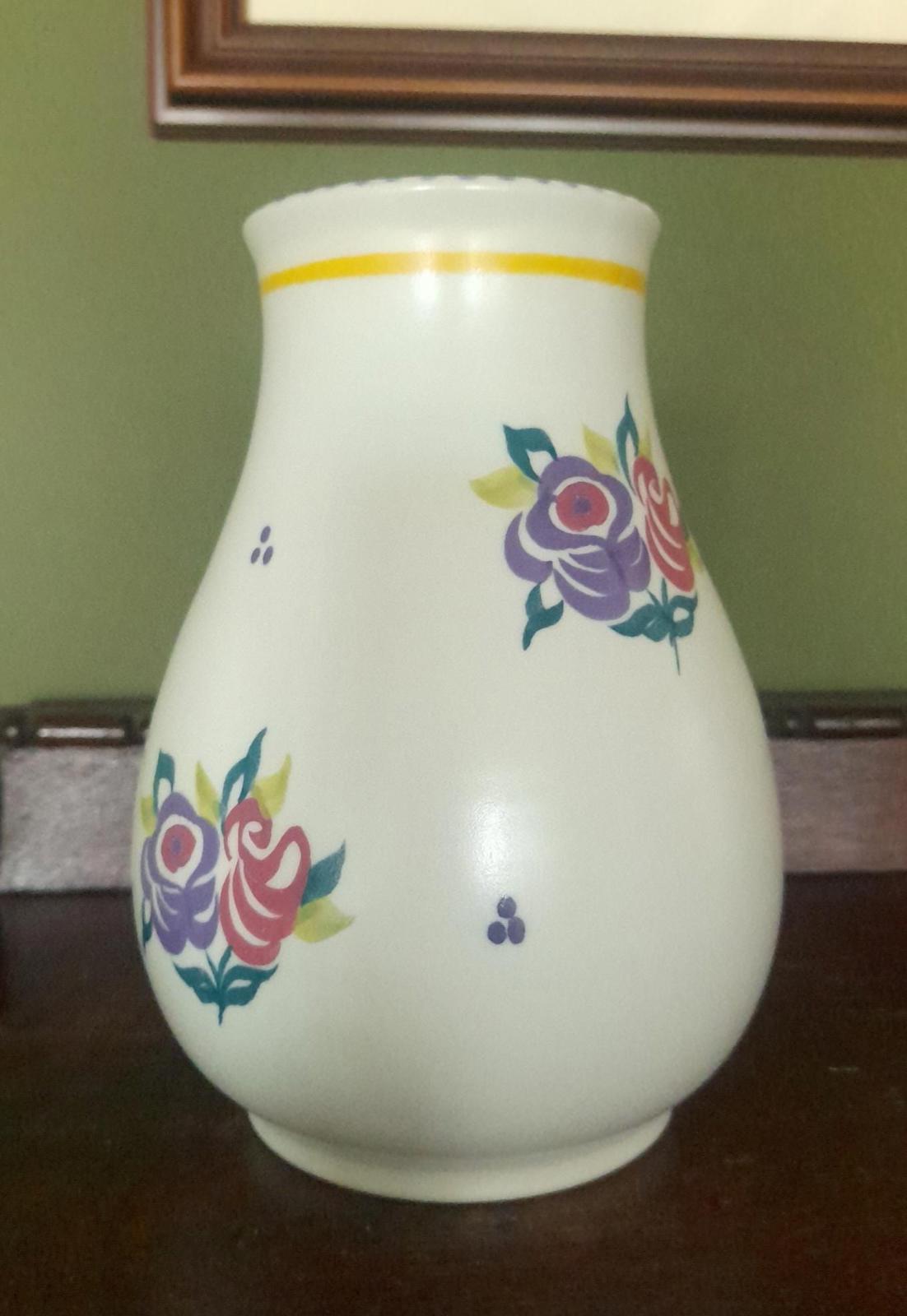 Poole pottery hand painted floral vase