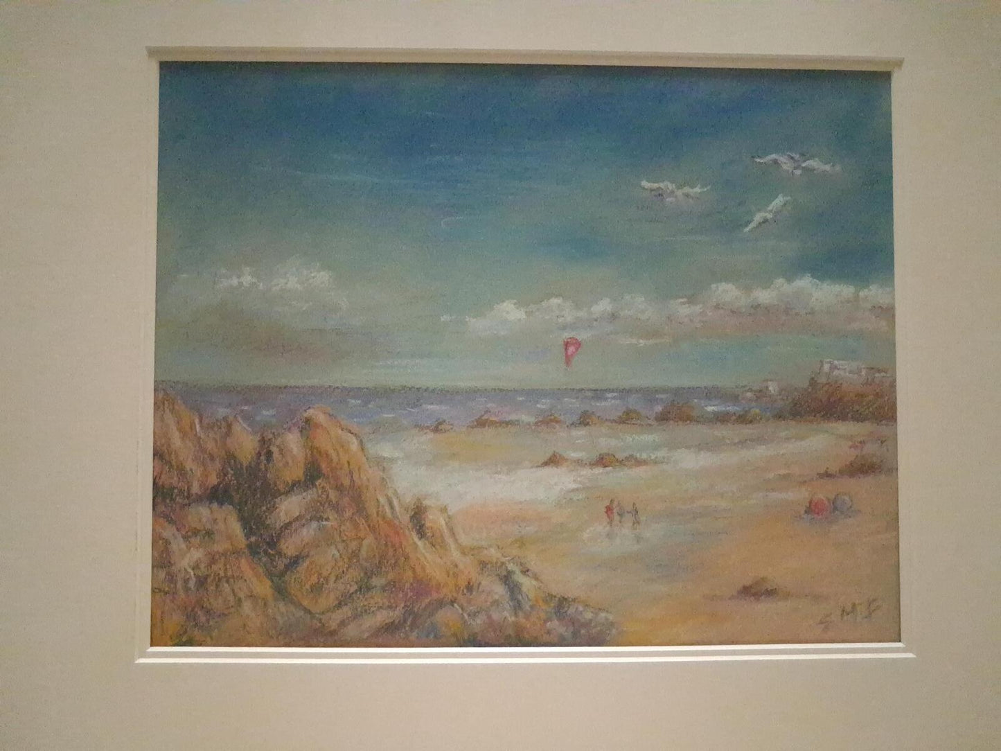 Unframed original pastel artwork by artist EMB