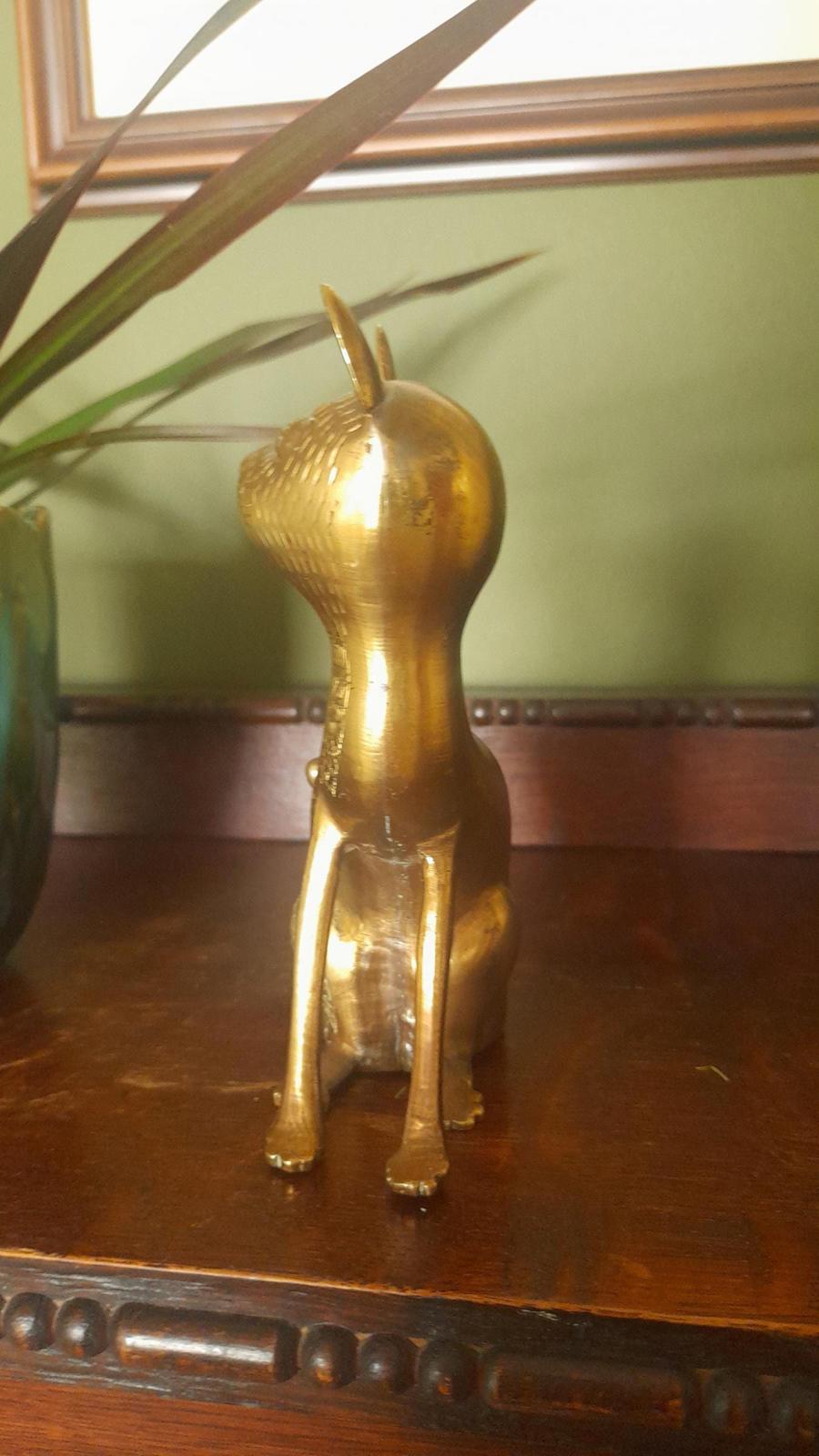 Brass cat figurine