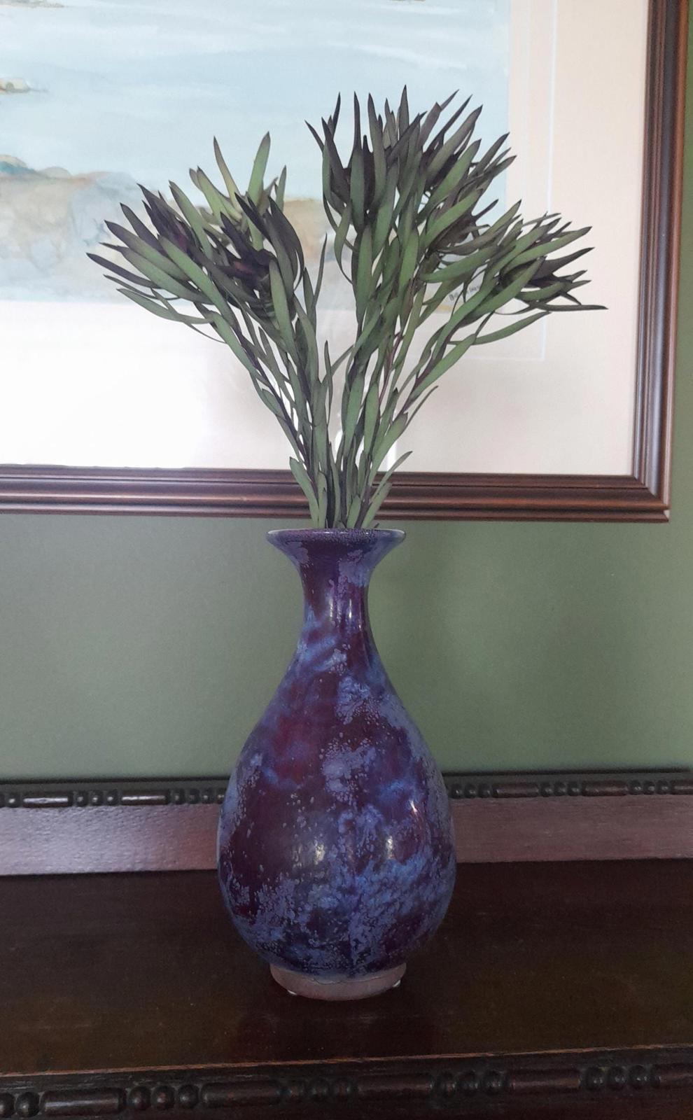 A Chinese vase with marbled glaze effect