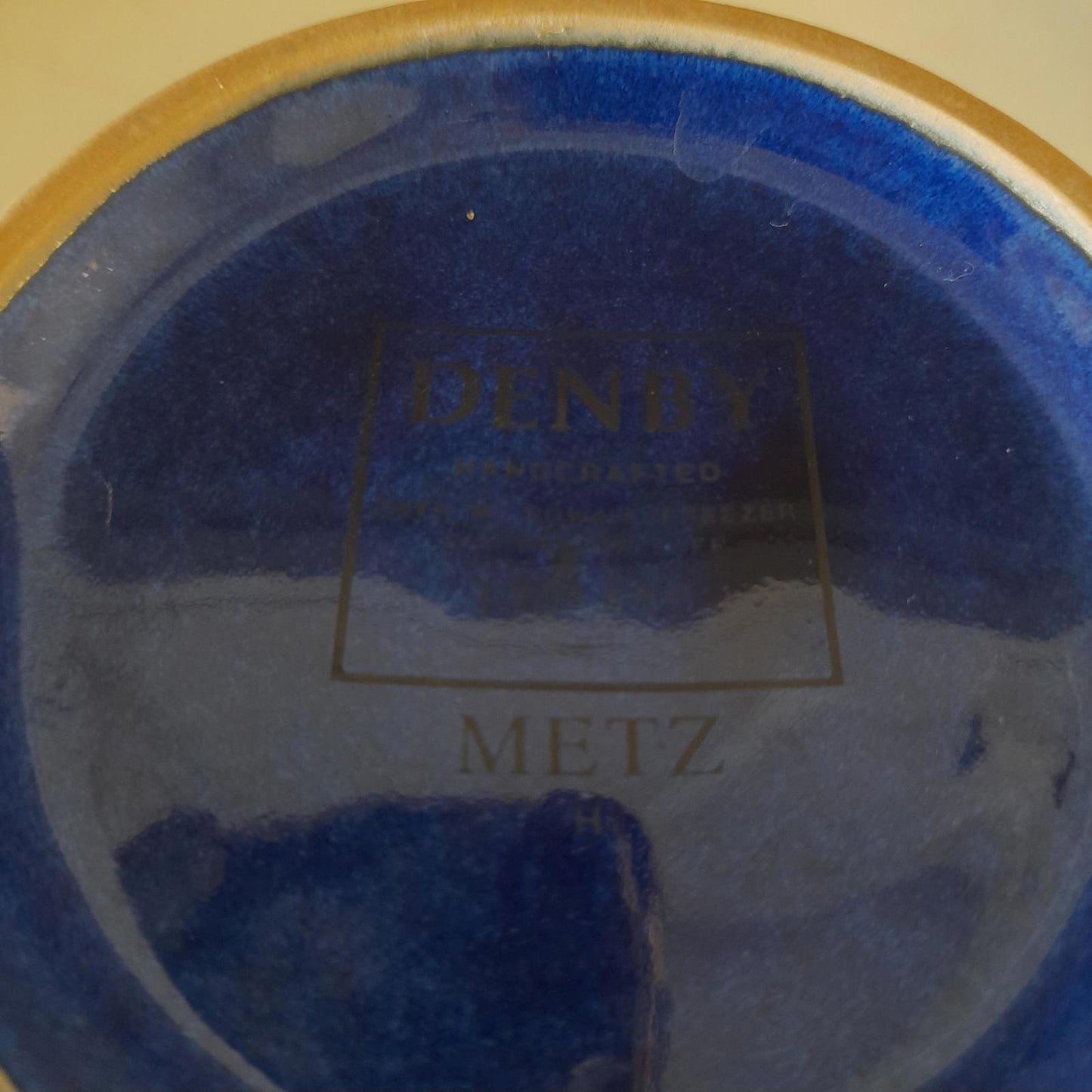 Denby METZ blue and green 8" tall pitcher