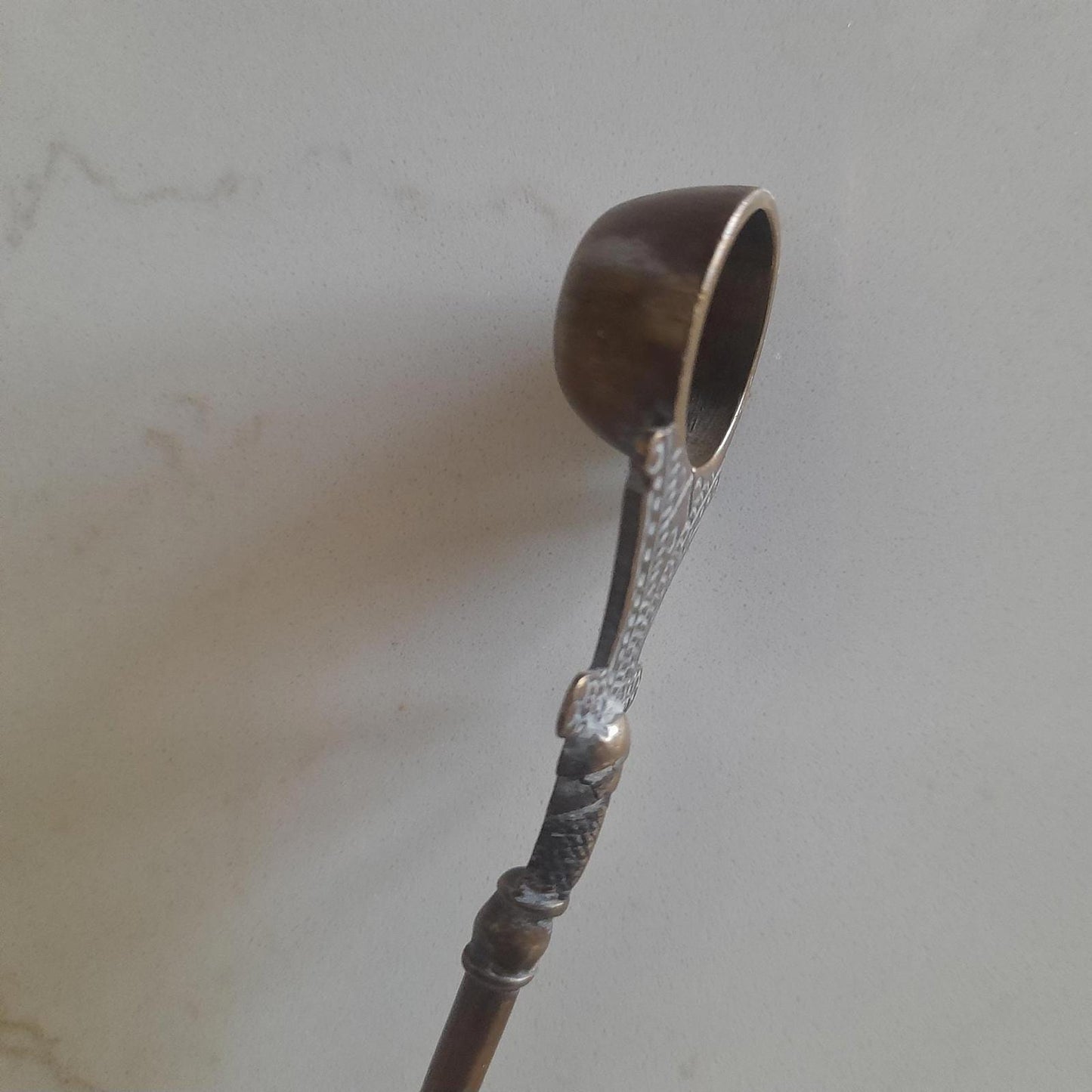 Vintage brass 'puja' or ' panchpatra' holy water spoon.