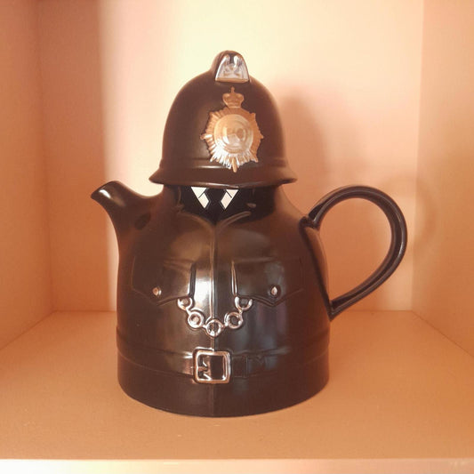 Carlton ware black ceramic policeman tea pot