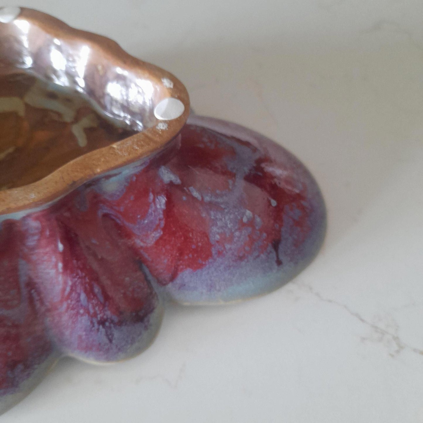 Chinese 8 lobed shallow dish