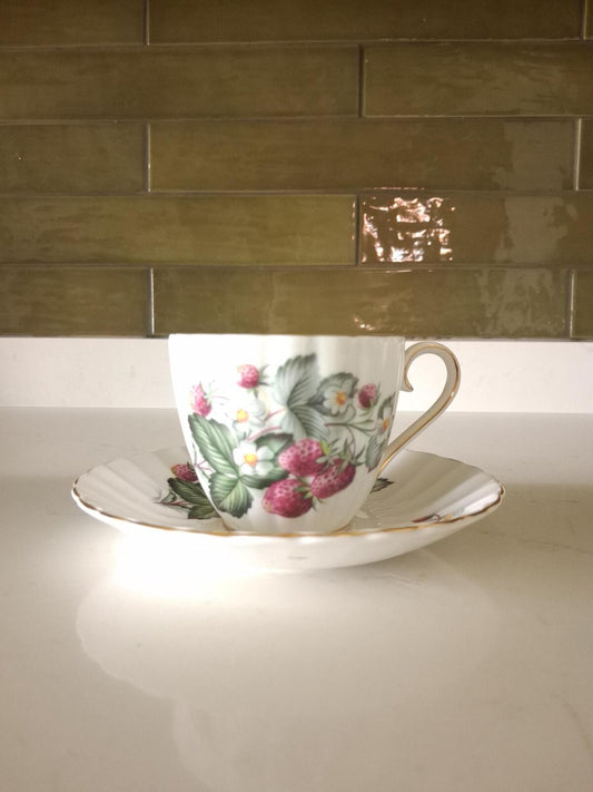 Royal Tuscan Strawberry tea cup and saucer