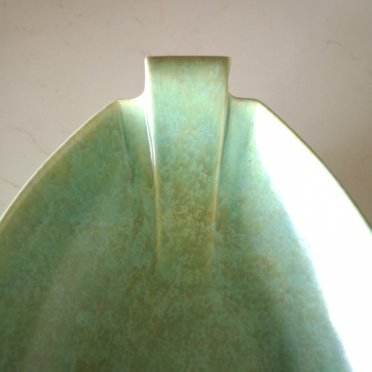 Vintage Crown Devon 782 Oval Serving Dish Green Art Deco Pottery