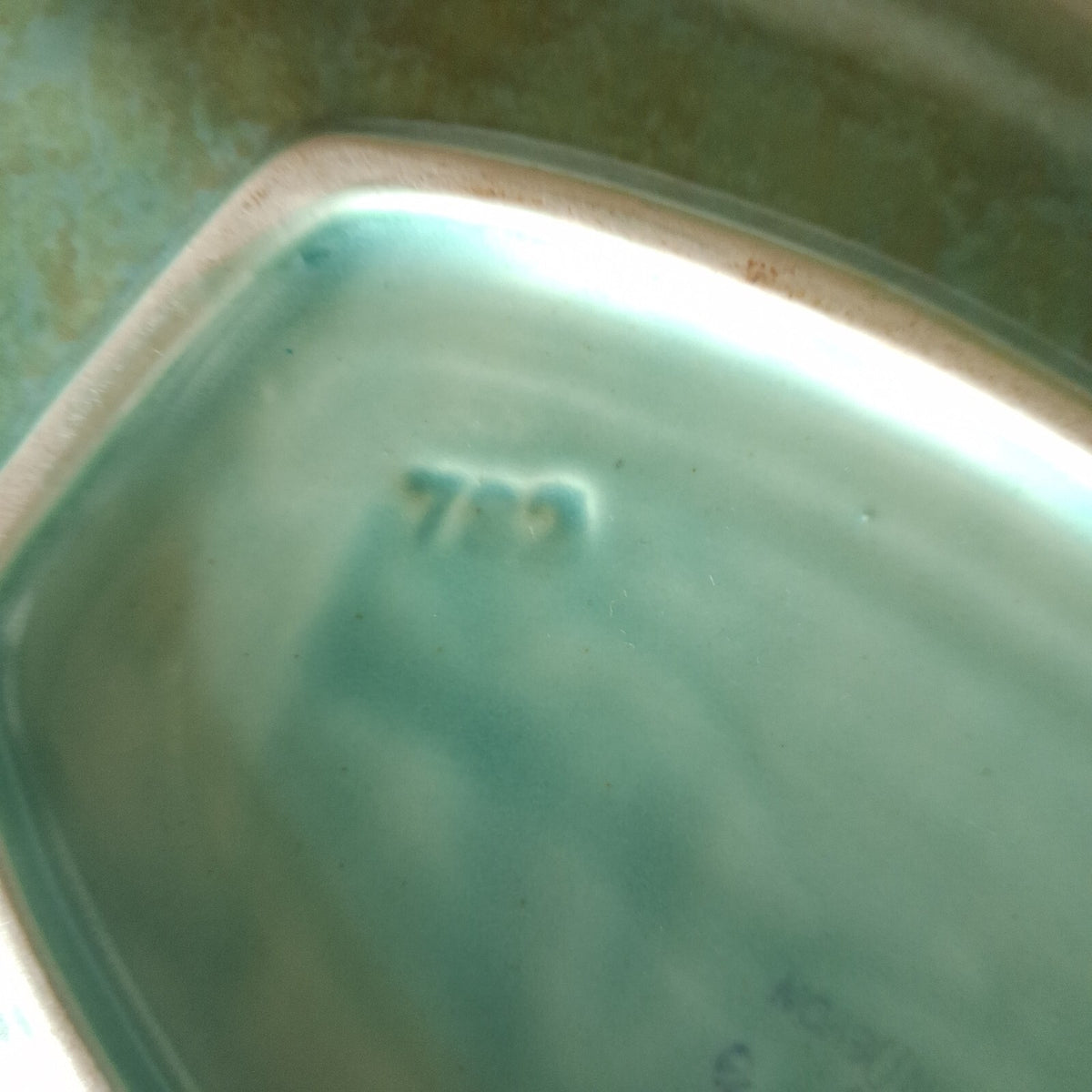 Vintage Crown Devon 782 Oval Serving Dish Green Art Deco Pottery
