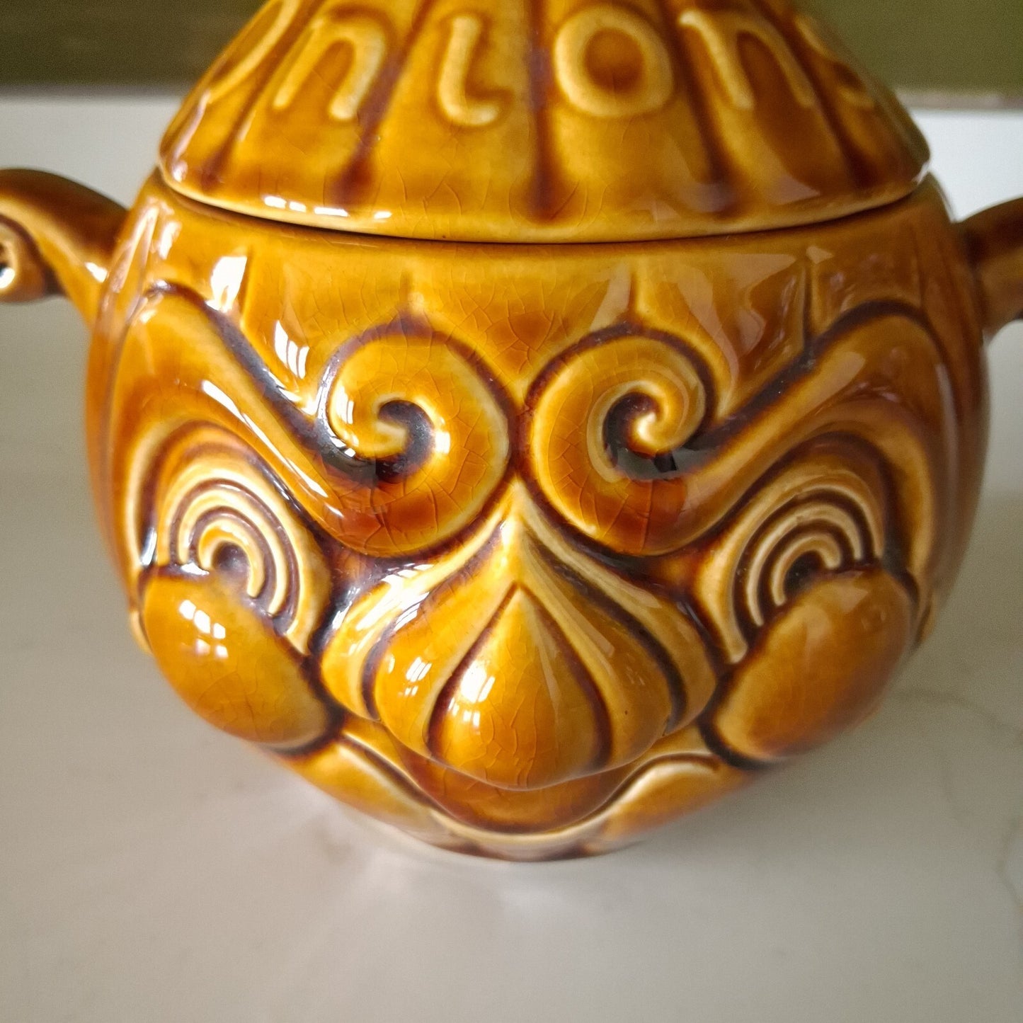 Vintage Sadler England Onion Storage Jar with Lid