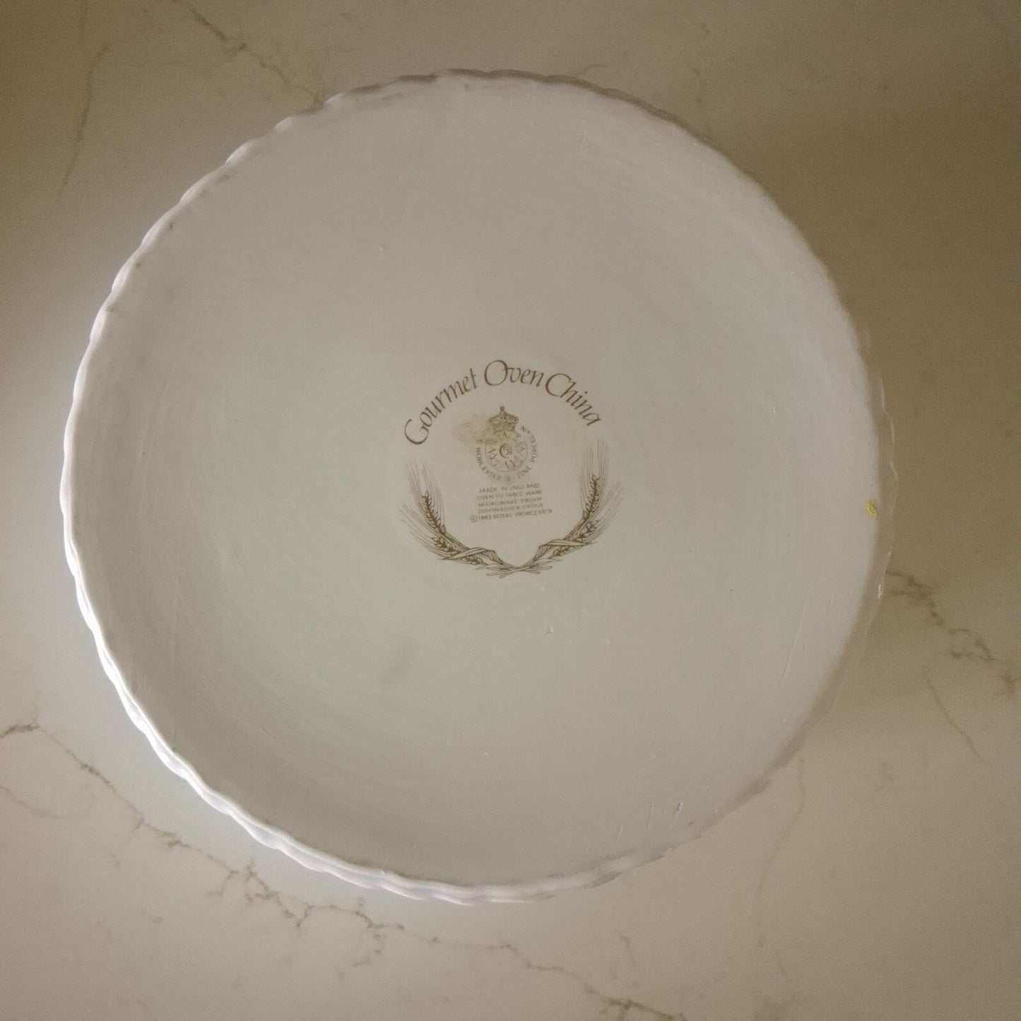 Royal Worcester Gourmet Oven China White Covered Tureen with Dove Lid – 1983