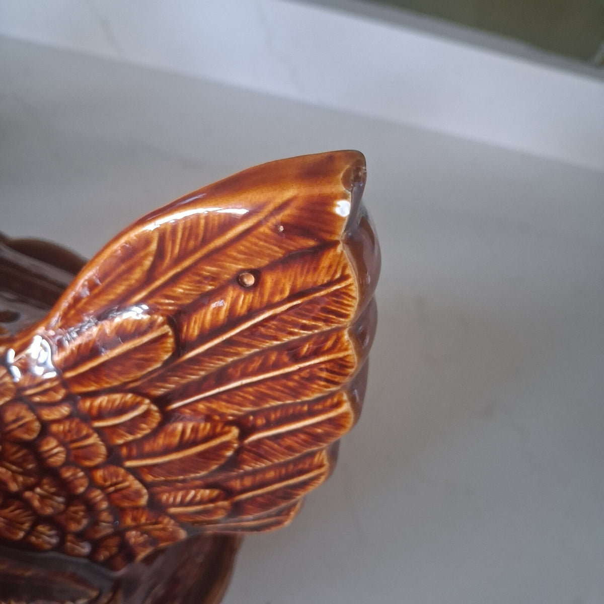 Portmeirion Size 1 Brown Gloss Glaze Hen on Nest